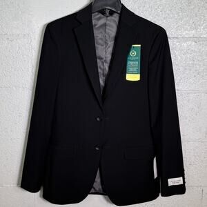 Haggar JMH Men's 4-Way Stretch Ultra Slim Fit Suit Jacket Black 36R $220